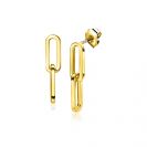 25mm ZINZI 14K Gold Stud Earrings 2 Trendy Paperclip Chains ZGO360