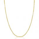 ZINZI Gold 14 carat solid gold necklace with crafted twisted bars and fine jasseron links, 2mm wide, 41-43cm ZGC500
