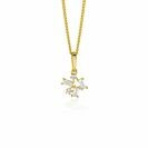 13mm ZINZI Gold 14 ct gold fantasy pendant with rectangular and round cubic zirconias ZGH511 (no necklace)