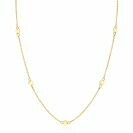 ZINZI 14K Gold Necklace Rolo Chain 7 Small Coins 5mm width 42-45cm ZGC444