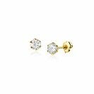 4mm ZINZI 14K Gold Stud Earrings White Zirconia ZGO455