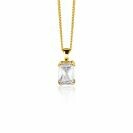 11mm ZINZI Gold 14 ct gold pendant with a rectangular white cubic zirconia in a bezel setting ZGH509 (no necklace)