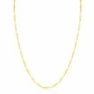 ZINZI Gold 14 karat gold solid chain necklace with shiny long diamond-shaped links 3mm wide 45cm ZGC492
