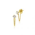 ZINZI GOLD oorknopjes zirc.met ketting naar pouss.