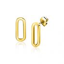 14mm ZINZI 14K Gold Stud Earrings Trendy Paperclip Chain ZGO359