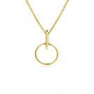 18mm ZINZI 14K Gold Pendant Open Circle and Trendy Bar as Bail ZGH404 (excl. necklace)