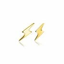 10mm ZINZI 14K Gold Stud Earrings Lightning Bolt ZGO402