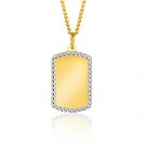26mm ZINZI 14K Gold Engravable Flat Bar with White Gold Pearls ZGH365-26 (excl. necklace)