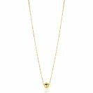 ZINZI Gold 14 carat gold link necklace with elegant smooth bead of 6mm, 42-45cm ZGC505
