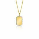 14mm ZINZI 14K Gold Engravable Flat Bar with White Gold Pearls ZGH365-14 (excl. necklace)