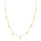 ZINZI Gold 14 karat gold necklace with 9 dangling circles 40-45cm ZGC488
