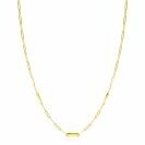 ZINZI 14K Gold Paperclip Chain Necklace 3 Small Bars 45cm ZGC443