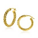 22mm ZINZI 14K Gold Hoop Earrings 3mm width ZGO328