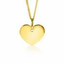 12mm ZINZI 14K Gold Pendant Trendy Shiny Heart ZGH396-12 (excl. necklace)