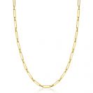 ZINZI GOLD collier paperclip met tussenoog 45cm