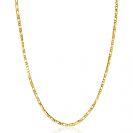 ZINZI Gold 14 carat solid gold necklace with hawk eye links and shiny plates, 2.6mm wide, 41-43cm ZGC499
