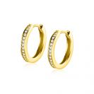 15mm ZINZI 14K Gold Hoop Earrings White Zirconias Square Tube 15 x 2,1mm ZGO429Z