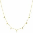 ZINZI 14K Gold Anchor Necklace 7 Small Round Pendants White Zirconias 40-43cm ZGC451