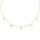ZINZI 14K Gold Necklace Heart Charms and Trendy Paperclip Chains 1,8 mm width ZGC342