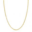 ZINZI Gold 14 karat solid gold curb chain necklace with hawk eye links, 2mm wide, 41-43cm long ZGC498

