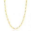 ZINZI Gold 14 karat solid gold link chain necklace with smooth oval plates, 6mm wide, 45cm long ZGC496
