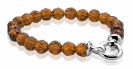 ZINZI Sterling Silver Beads Bracelet Brown with Clasp 20cm ZIA401BB-S