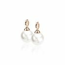 10mm ZINZI Rose Plated Sterling Silver Earrings Pendants Pearl White ZICH266WR (excl. hoop earrings)