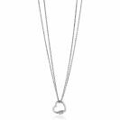 ZINZI Sterling Silver Necklace 45cm with a Luxurious Heart Pendant (14mm) amd White Zirconias 40-45cm ZIC2507