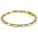 ZINZI zlv. armband bicolor met ovale schakels