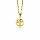 9mm ZINZI gold plated silver Aries zodiac sign pendant set with white zirconias ZIHY-RAM (without necklace)