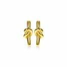13mm ZINZI gold-plated silver stud earrings with a bar and shiny knot, ZIO-BF115G