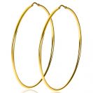 65mm ZINZI Gold Plated Sterling Silver Hoop Earrings 65x2mm ZIO438G