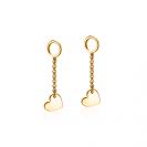 ZINZI Gold Plated Sterling Silver Earrings Pendants Heart ZICH1690G (excl. hoop earrings)