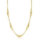 ZINZI Gold Plated Sterling Silver Necklace Curb Chains Combined with Larger Oval Chains 42-45cm ZIC2412G