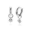 ZINZI zlv. oorbedel fantasie ster met zirconia's