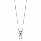 ZINZI Sterling Silver Necklace with Crossover Pendant and White Zirconias (19mm) 45cm ZIC2505