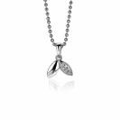 12mm ZINZI Sterling Silver Pendant Leaves White Zirconia ZIH2088
