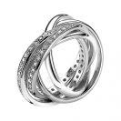ZINZI Sterling Silver Crossover Ring with 5 Loose Rings ZIR785