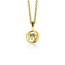 9mm ZINZI gold plated silver Virgo zodiac sign pendant set with white zirconias ZIHY-MAA (without necklace)