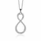 35mm ZINZI Sterling Silver Infinity Pendant White Zirconias ZIH2570 (excl. necklace)