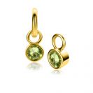AUGUST Earrings Pendants Gold Plated with Birthstone Green Peridot Zirconia (excl. hoop earrings)