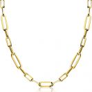 ZINZI Gold Plated Sterling Silver Necklace Oval ''Closed Forever'' Chains width 6mm 45cm ZIC1990G