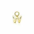 ZINZI Gold Plated Letter Earrings Pendant W price per piece ZICH2145W (excl. hoop earrings)