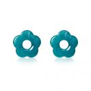 26mm flower-shaped turquoise synthetic earring charms ZICH2720TA