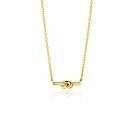ZINZI gold-plated silver link necklace with bar and trendy knot, 45-48cm, ZIC-BF115G