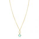 ZINZI zlv. collier gg.verg. turq. peer en rondje