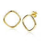 23mm ZINZI Gold Plated Sterling Silver Stud Earrings Open Square ZIO2094G