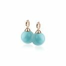 10mm ZINZI Rose Plated Sterling Silver Earrings Pendants Pearl Turquoise ZICH266TR (excl. hoop earrings)