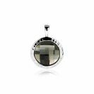 ZINZI Sterling Silver Round Pendant Grey Swarovski ZIH1054Z