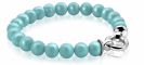 ZINZI Sterling Silver Pearl Bracelet Turquoise with Clasp 20cm ZIA401T-S